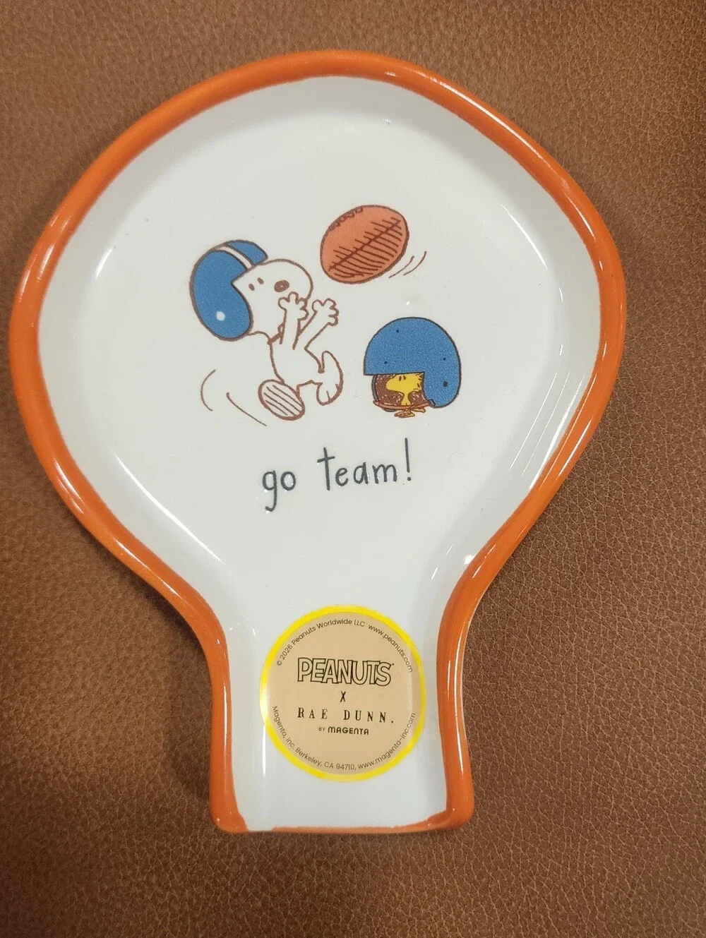 Peanuts x Rae Dunn Ceramic Spoon Rest - Orange 